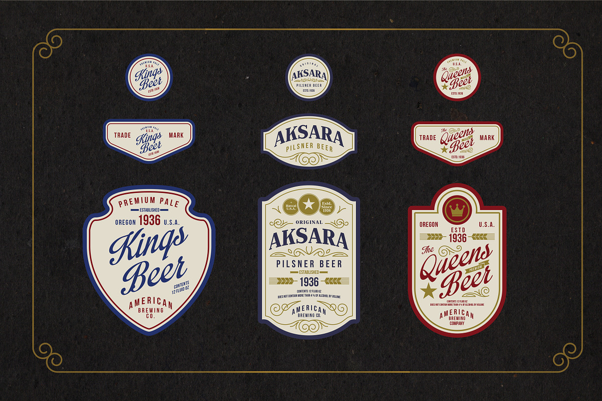 10 Vintage Beer Labels, an Object Graphic by Aksa & Nusa Co. (Photo 4 of 5)