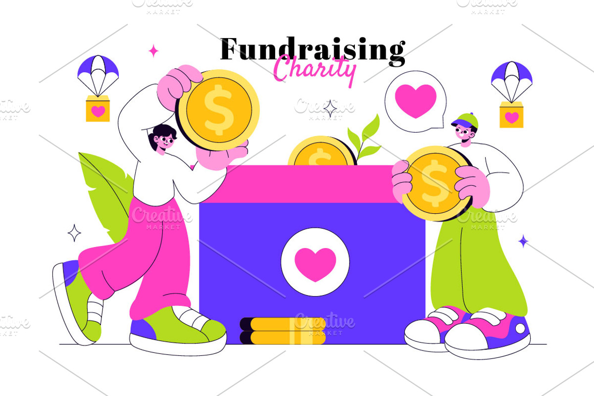 10 Fundraising Charity Illustration, a Person Illustration by denayunebgt (Photo 4 of 4)