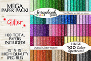 100 Colors Glitter Papers, a Pattern Graphic by Scrapbook Gems (Thumbnail 1 of 2)