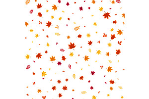 Autumn flying and falling leaves, an Illustration by 32pixels