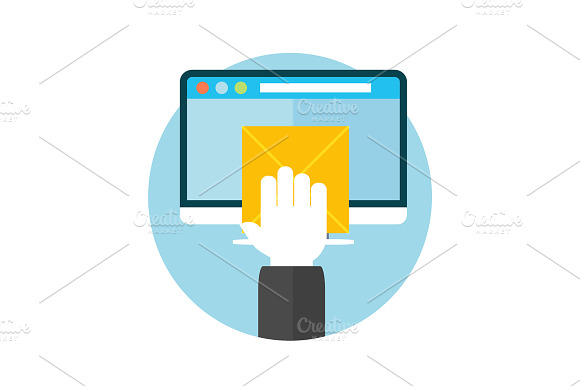 Hand with letter and computer preview 2