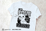 I Am Four SVG, 4th Birthday Dinosaur, an Object Graphic by Applied Arts (Thumbnail 3 of 4)