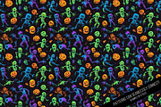 Neon Halloween Digital Paper, a Pattern Graphic by Chromolume Studio (Thumbnail 22 of 28)