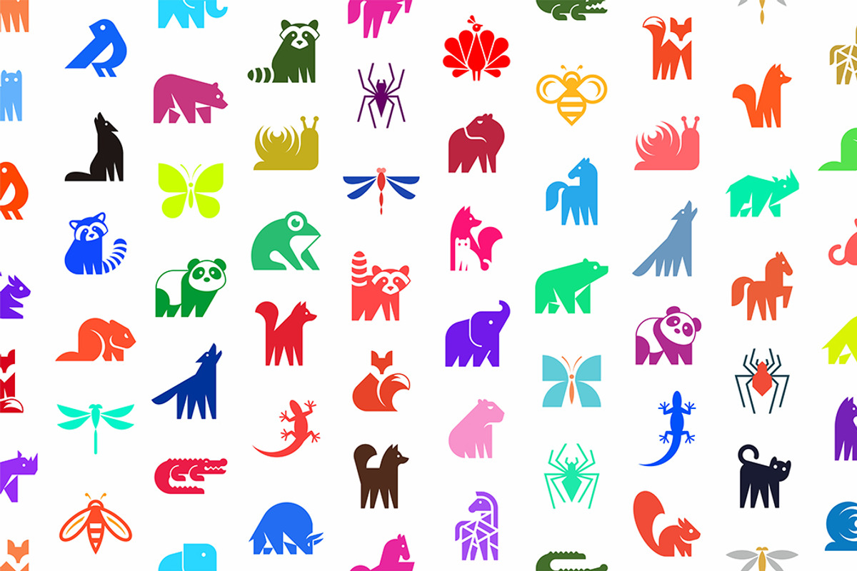 Animals logos collection + pattern, an Object Graphic by NataliiaVolyk (Photo 7 of 11)