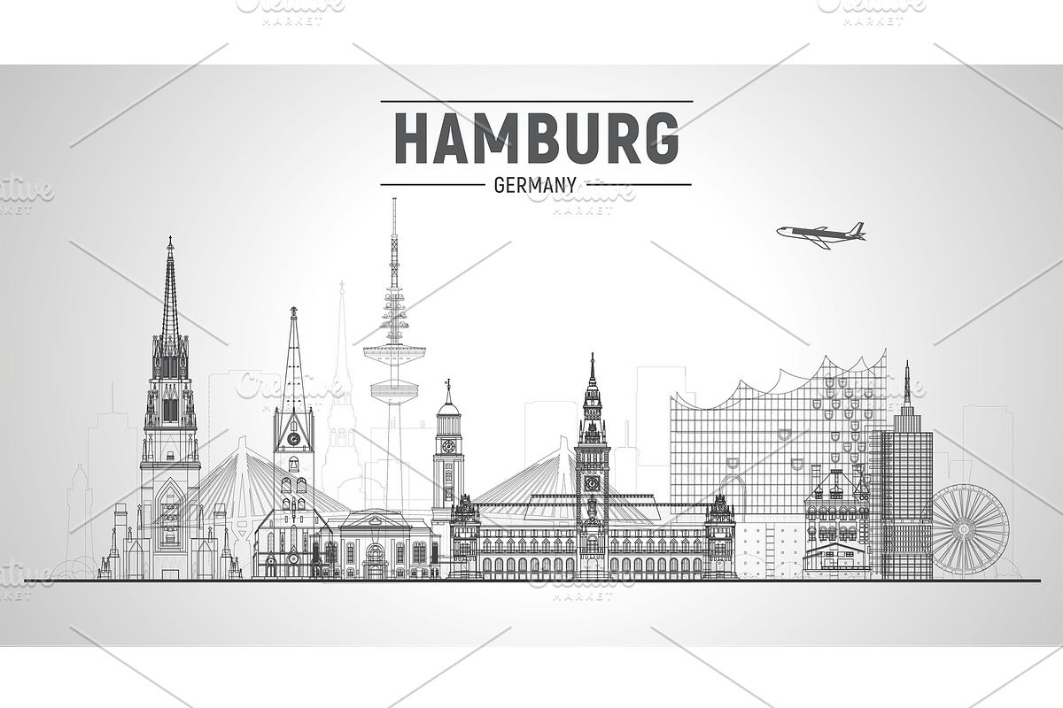 Hamburg Germany skyline, an Illustration by Sky and glass (Photo 5 of 6)