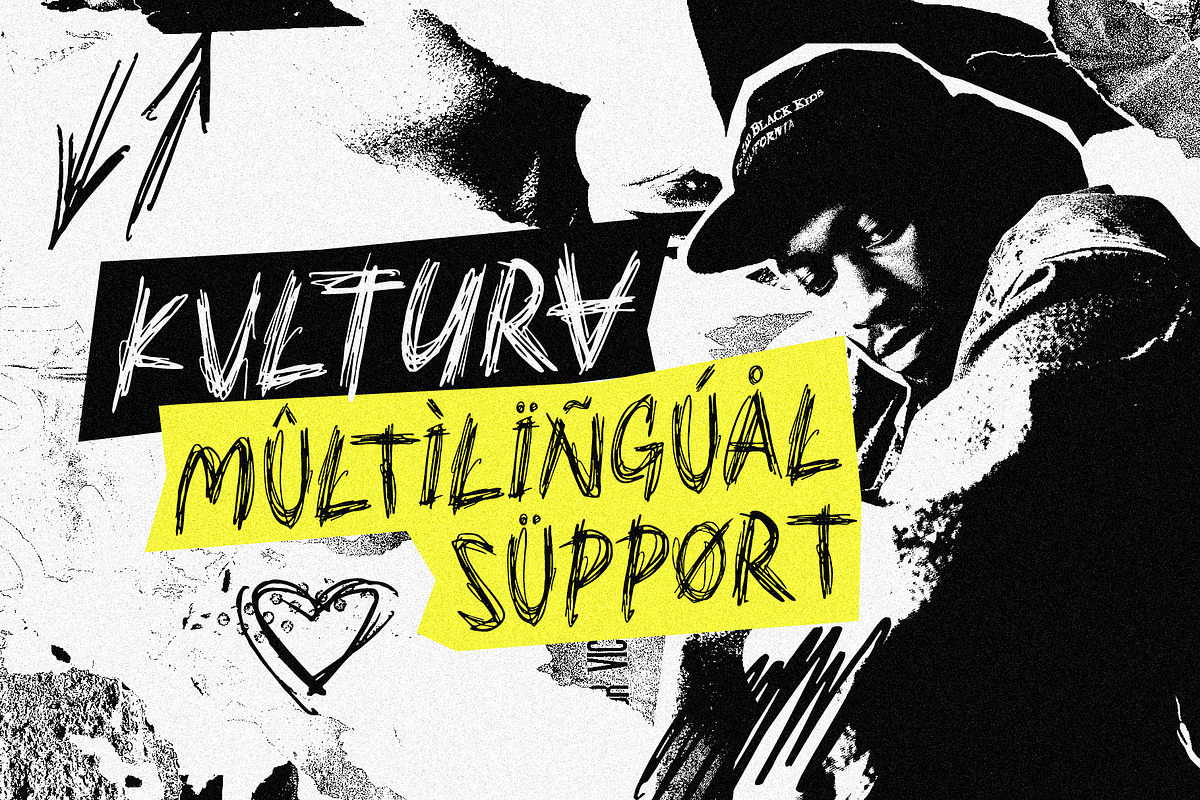 Kvltura - Unbored Scribbles Font, a Font by Invasi Studio (Photo 10 of 10)