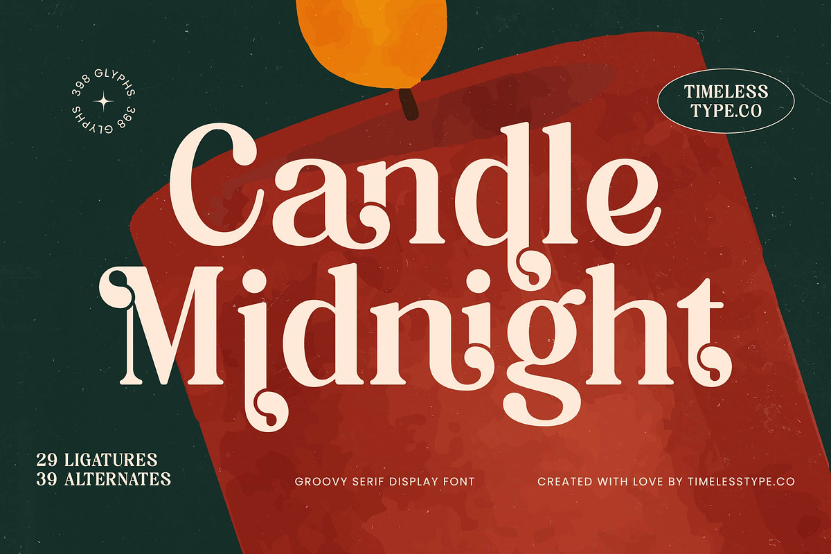 Candle Midnight Groovy Serif, a Serif Font by timelesstype.co (Photo 1 of 20)