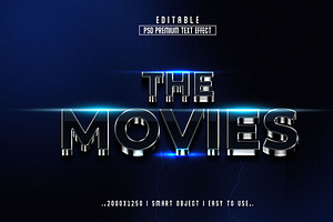 The Movies 3D Editable Text Effect