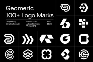 100+ Geometric Logo Mark, a Branding & Logo Template by Motaleb Hossain