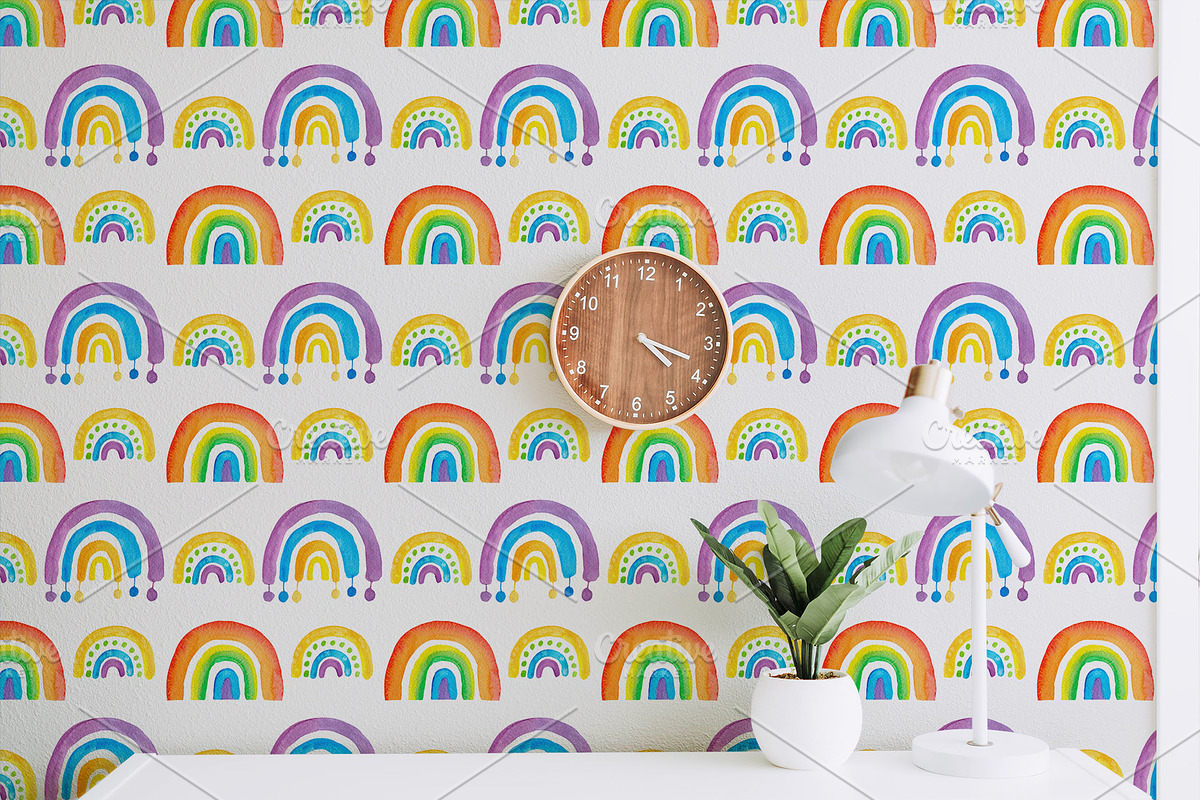 Watercolor Rainbow Clipart & Pattern, an Illustration by ArtIrisArt (Photo 15 of 22)