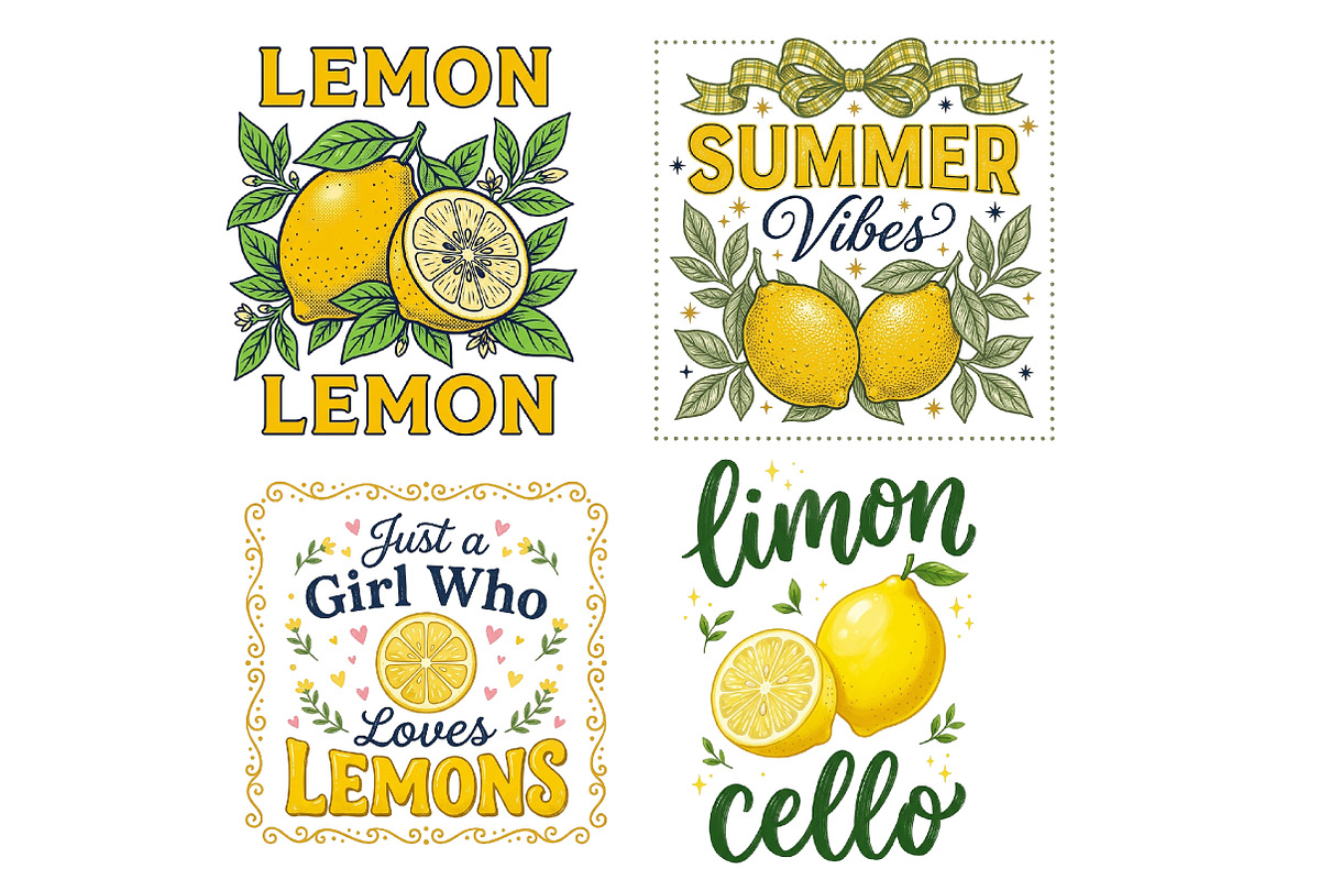 Coastal Yellow Lemon Summer Bundle, a Seasonal Illustration by Designworld (Photo 2 of 9)