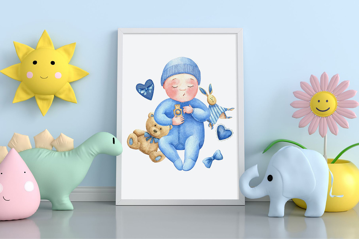 Newborn watercolor set, a Technology Illustration by Lososenok (Photo 7 of 11)
