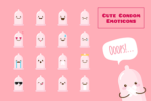 Cute and Funny Condom Emoticons