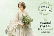 Watercolor Green Brides Clipart, a Person Illustration by NiiiNArt (Thumbnail 3 of 7)