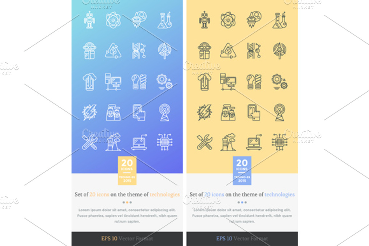 Set Icons Theme of Modern Technology preview 2