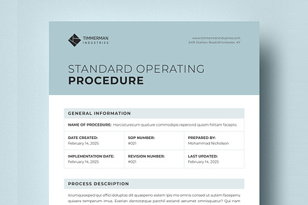 Standard Operating Procedure, SOP, a Stationery Template by Niofix