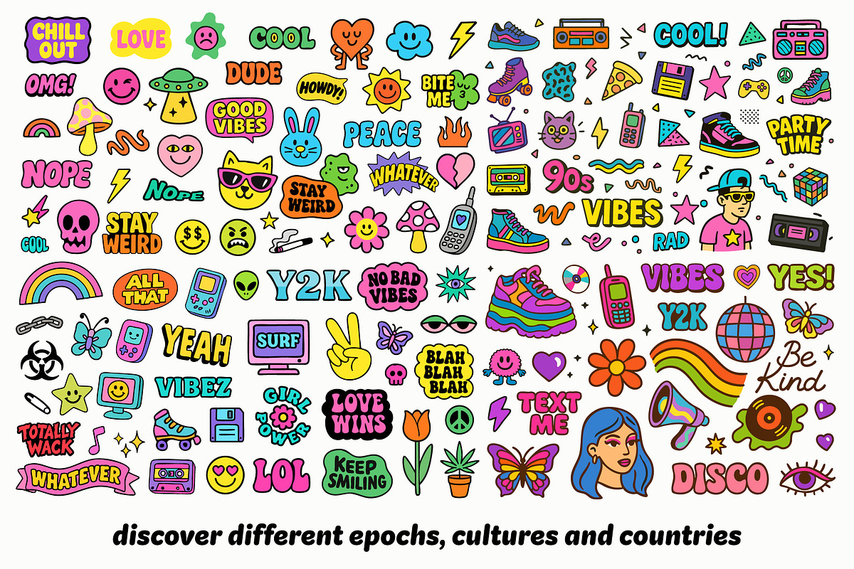Groovy Mega 500 Stickers Bundle, an Object Graphic by Ckybe's Corner (Photo 2 of 6)