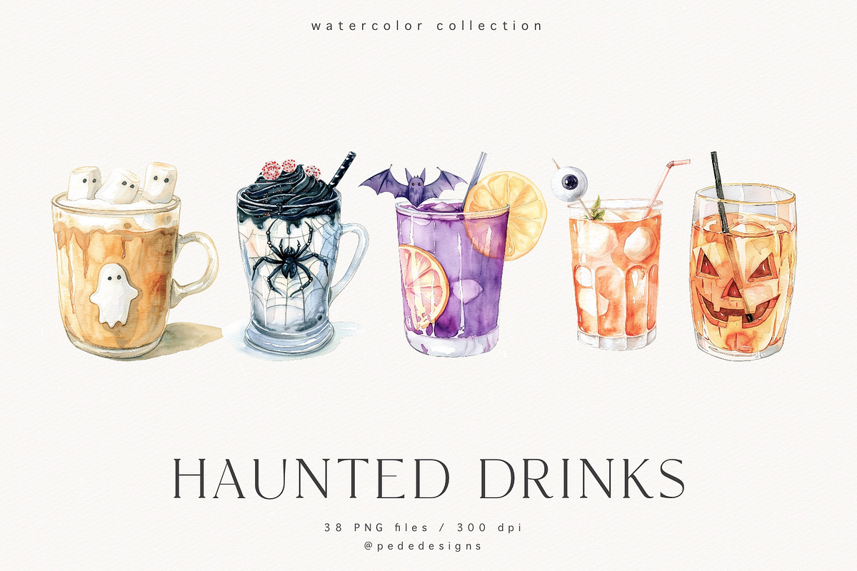 Haunted Drinks, a Food Illustration by PeDe Designs (Photo 6 of 8)
