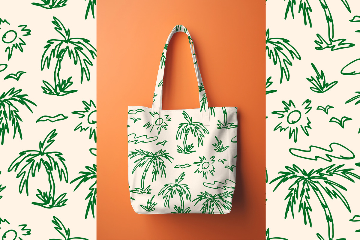 Hand Drawn Tropical Palms, a Pattern Graphic by MalyskaStudio (Photo 8 of 14)