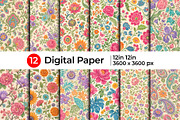 Vintage Cottagecore Floral Pattern, a Pattern Graphic by Artonix (Thumbnail 1 of 3)