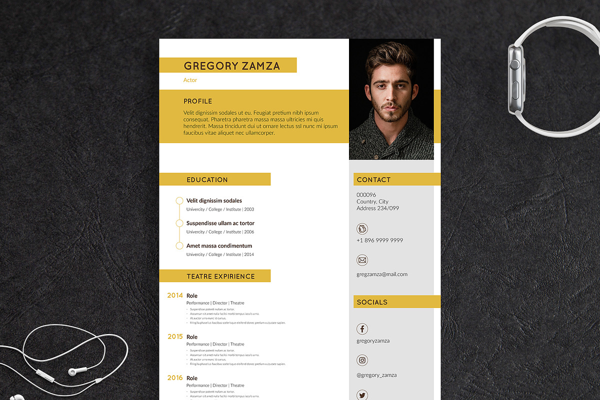 6 InDesign Resume Templates, a Resume Template by Halfcircle (Photo 1 of 6)