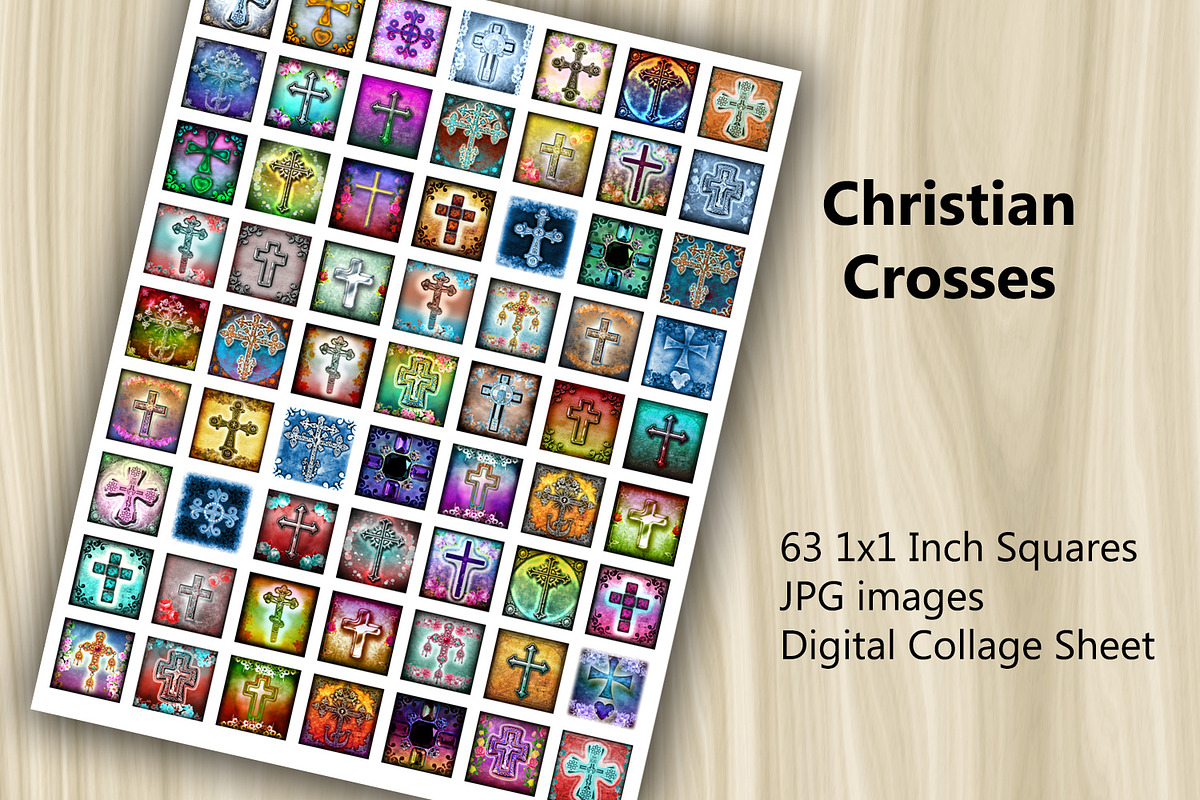 Collage Sheet  Christian Crosses, a Print Template by Kseniya-Omega (Photo 2 of 3)
