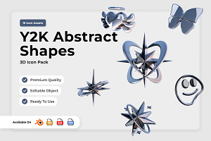 Y2K Abstract Shapes 3D Icons, an Object Illustration by twinstd