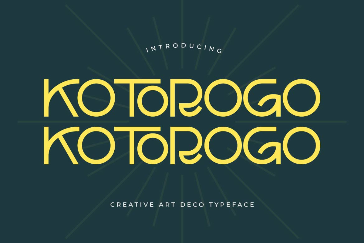 Kotorogo – Art Deco Display Typeface, a Sans Serif Font by Artiveko (Photo 1 of 8)