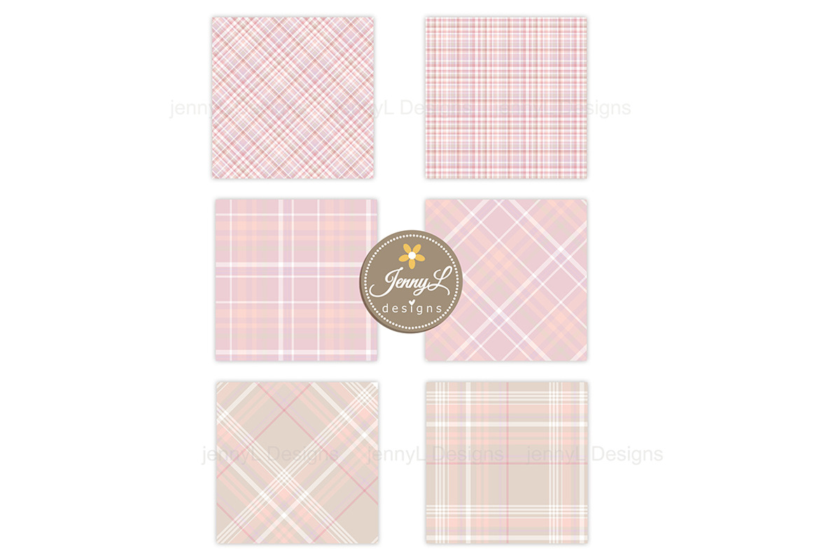 Coquette Plaid Digital Paper Set, a Pattern Graphic by JennyL Designs (Photo 6 of 6)