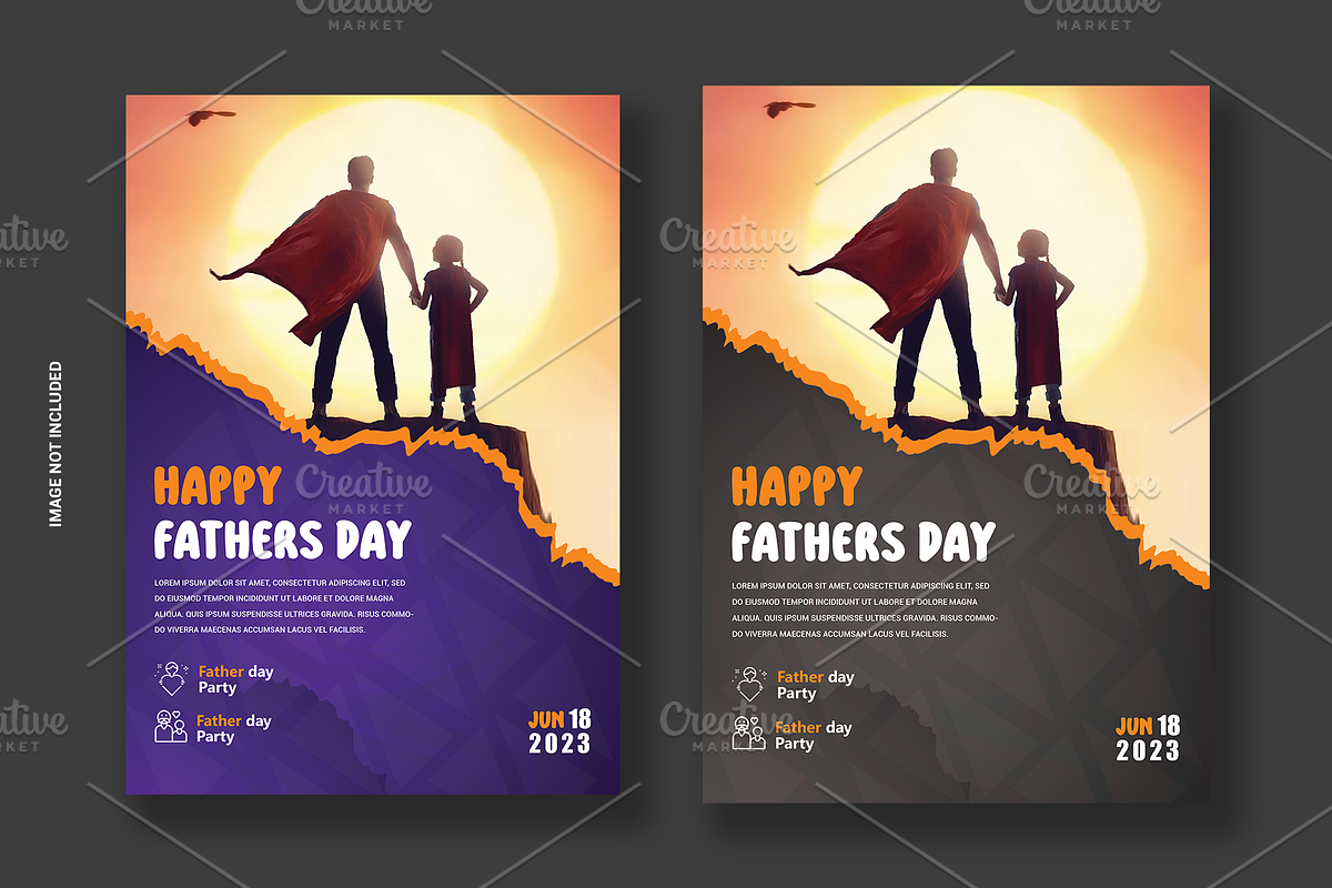 Happy father's day celebration flyer, a Flyer Template by graphics city