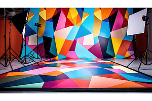 color floor studio background ai, an Abstract Photo by pikepicture