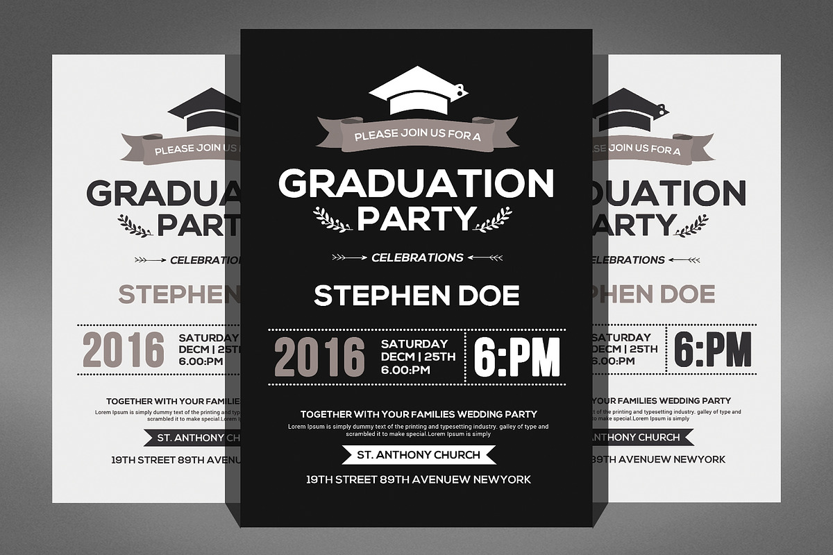 Graduation Party Flyer & invitation, a Flyer Template by Graphic Templates (Photo 1 of 4)