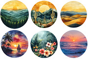 Nature & Landscape Watercolor Bundle, an Illustration by Pixels.Craft (Thumbnail 5 of 6)