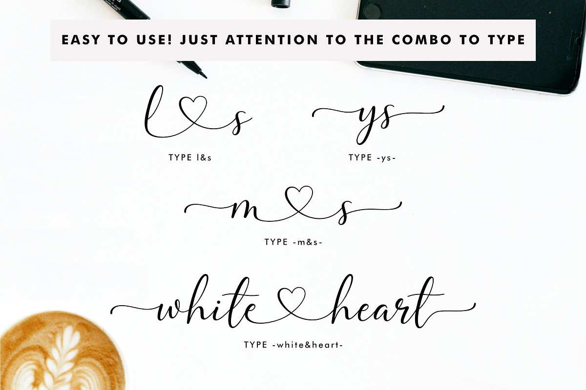 White Heart | Wedding Branding Font, a Script Font by Jimtype Studio (Photo 2 of 10)