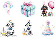 Dog Breeds Birthday Party Clipart, a Seasonal Illustration by Designking (Thumbnail 3 of 5)
