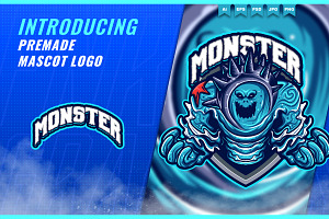 Monster Water - Mascot Esport Logo