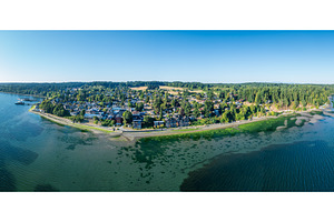 Aerial view of Langley waterfront on, a Nature Photo by Backyard Stock