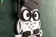 Graduation Owl 3D Layered Cut File, an Animal Illustration by pixaroma (Thumbnail 5 of 8)