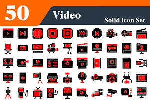Video Solid Icons Bundle,, a Solid Icon by EllaMaiyaali