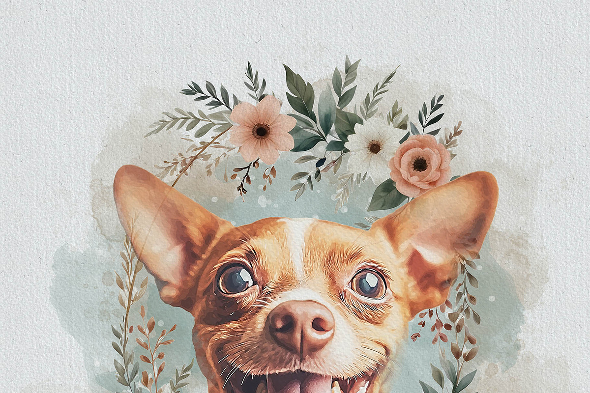 Flower Custom Watercolor Pet Art, an Action Add-On by MRI STUDIO (Photo 13 of 23)