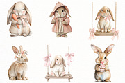 Bunny Clipart, Cute Easter Clipart, an Illustration by Designworld (Thumbnail 5 of 7)
