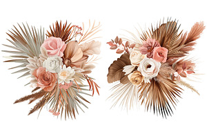 Trendy Dried Palm Leaves, Blush Pink