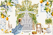 Mediterranean Citrus Garden clipart, a Decorative Illustration by Pamyatka Shop (Thumbnail 1 of 14)
