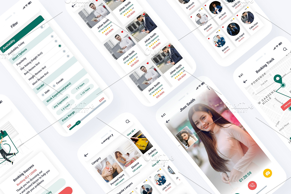 Lawyer Finder Mobile App UI Template, an UI Kit Template by RiveupDigital (Photo 8 of 8)