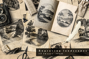 VINTAGE ENGRAVING LANDSCAPES