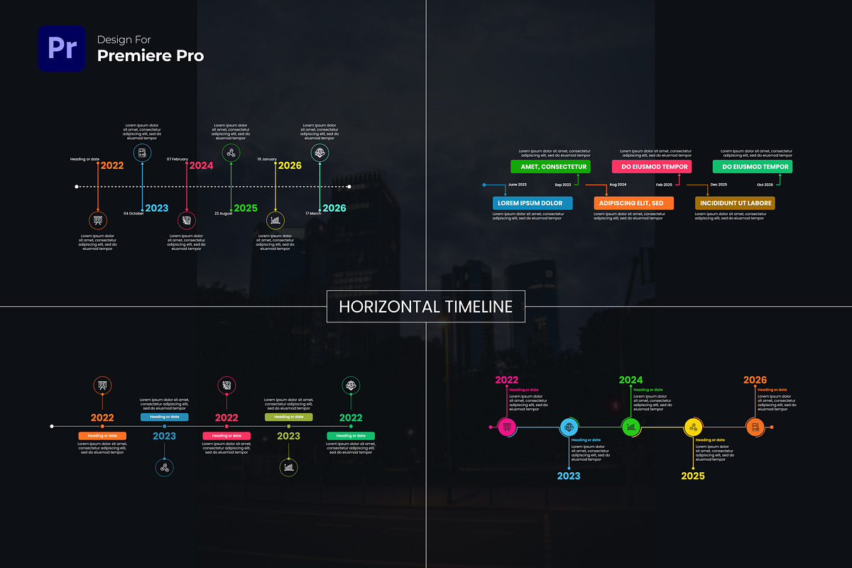 Horizontal Timeline | Premiere Pro, a Templates & Theme by Gatamotion (Photo 2 of 2)