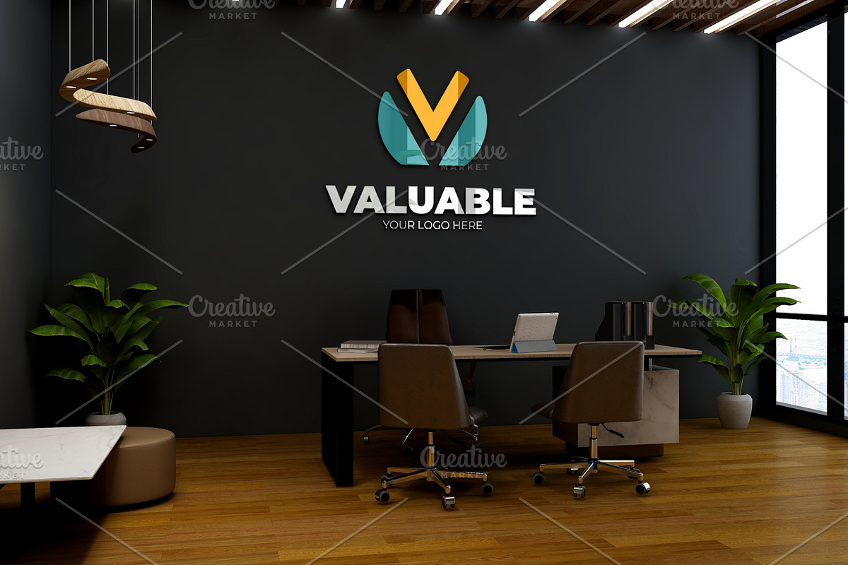 PSD Modern Office Wall Logo Mockup, a Product Mockup by Ayy (Photo 10 of 23)