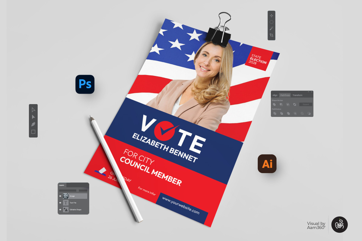 Election Candidate Flyer Template, a Flyer Template by Aam360 (Photo 3 of 3)