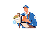 Postmen delivering letters, mail set, a Person Illustration by PaperTrident (Thumbnail 2 of 13)