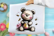 Whimsical Spring Teddy Bear Clipart, an Animal Illustration by designcity5 (Thumbnail 5 of 5)